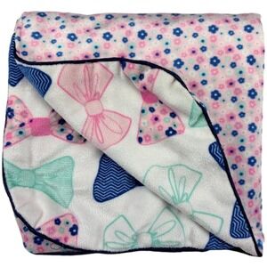 SL Home Fashions Baby Girl BOW Floral Blanket Lovey Navy Pink Green RN 119741